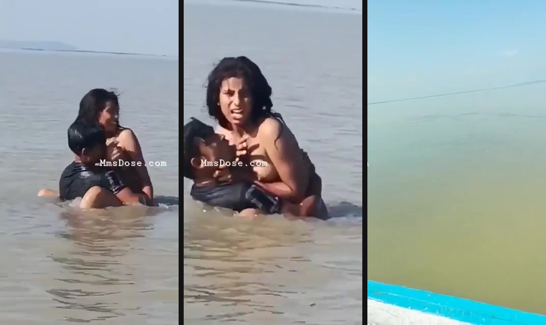 A young fisherman fucks his naked GF in the ocean
