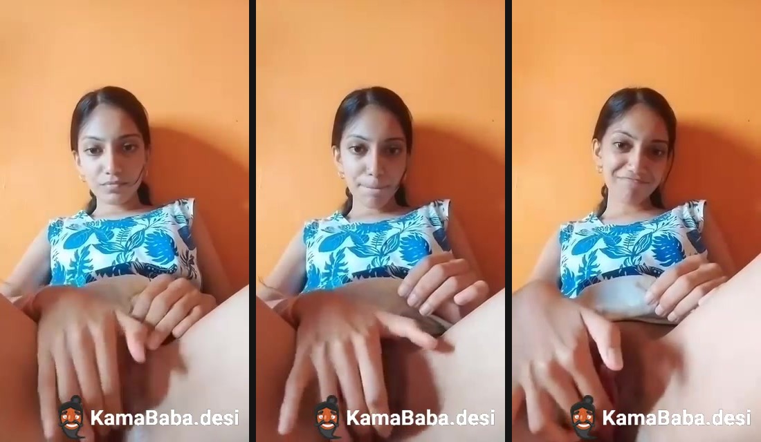 Blooming Indian nude girl fingers her pink pussy