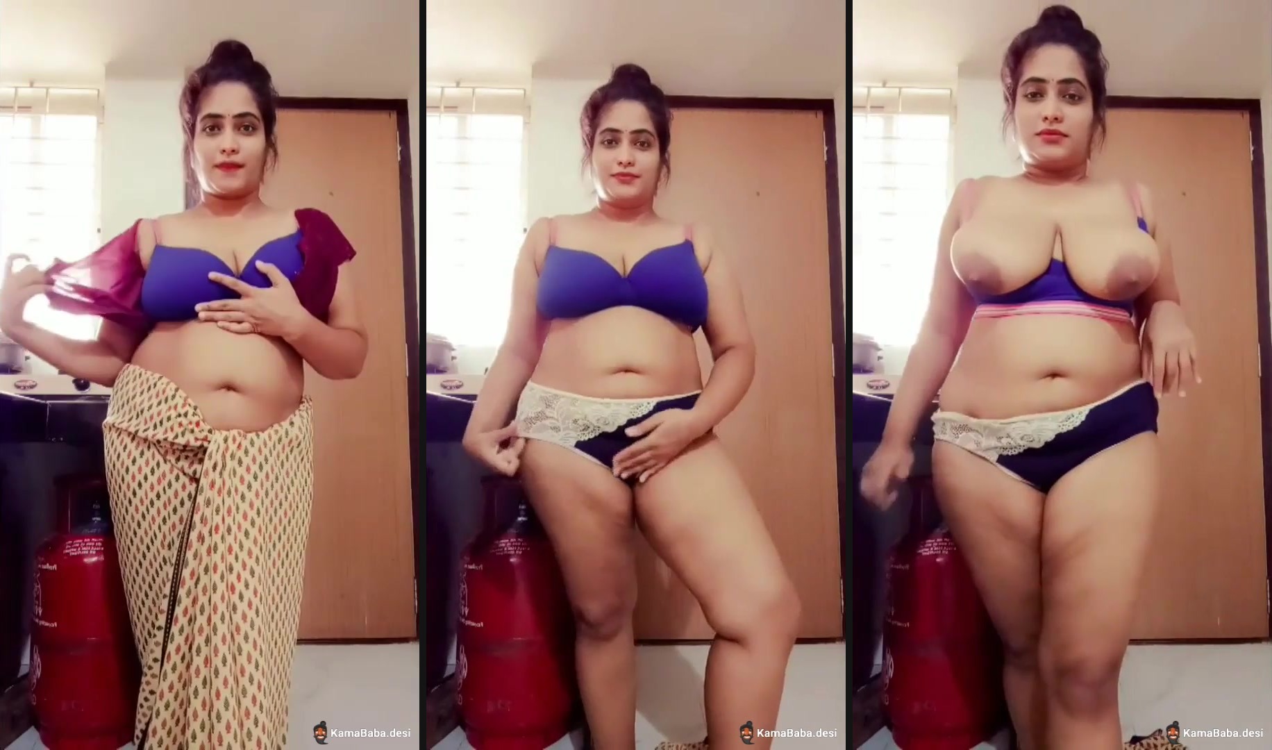 Busty Bangla naked Boudhi strips and shows her body
