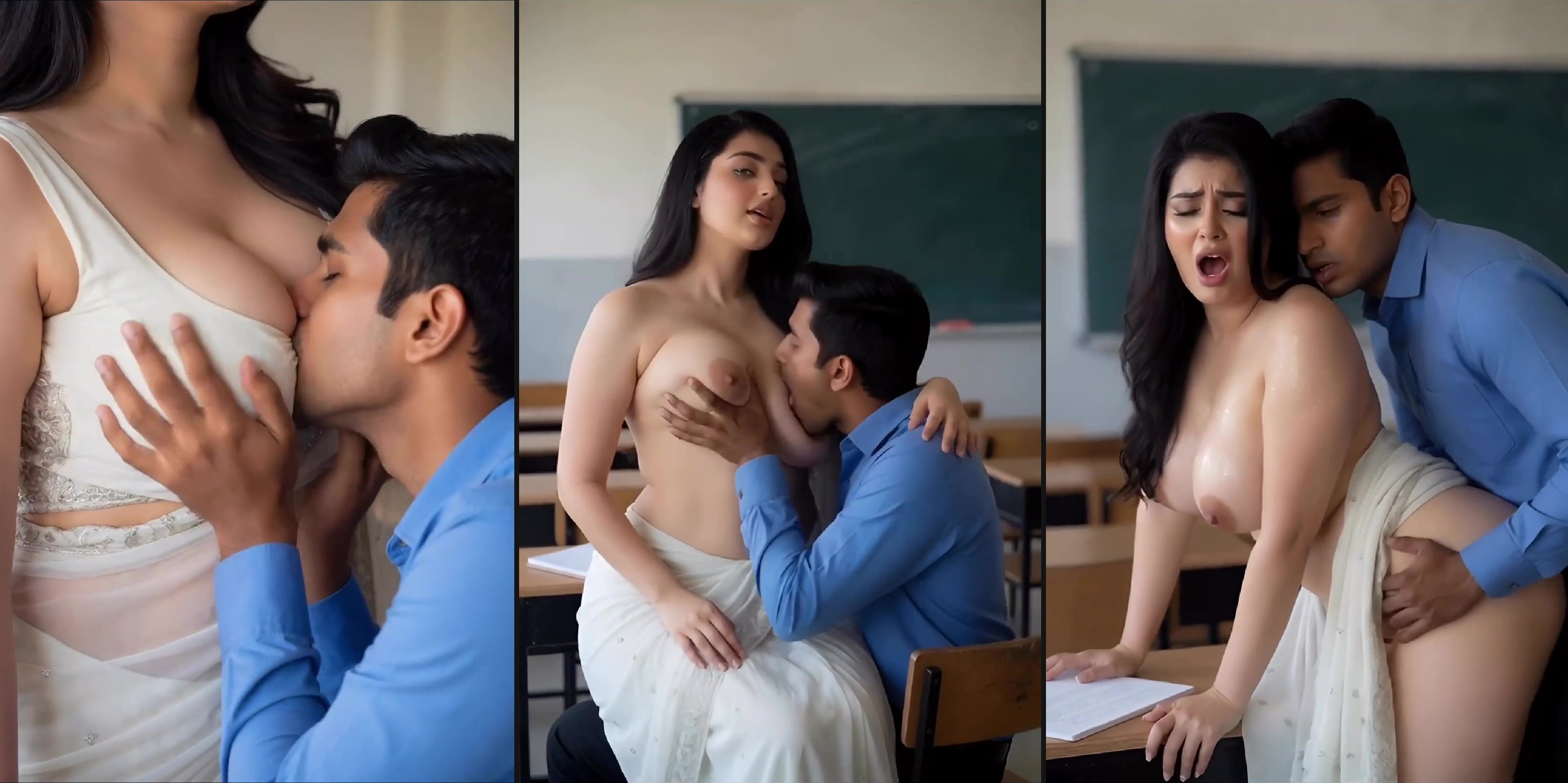 College sex with a big-boob tutor motivates a student