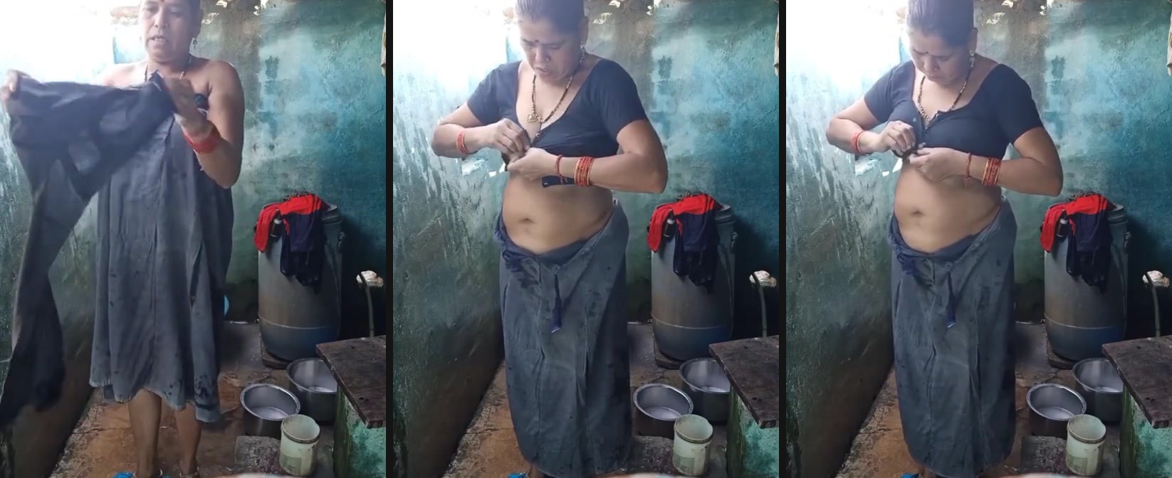 Dehati Tamil Thanjavur aunty naked bathing solo | Video of Dehati Tamil Thanjavur aunty naked bathing solo is in here. A solo self made video featuring a matured Tamil aunty making her nagna show video inside bathroom.