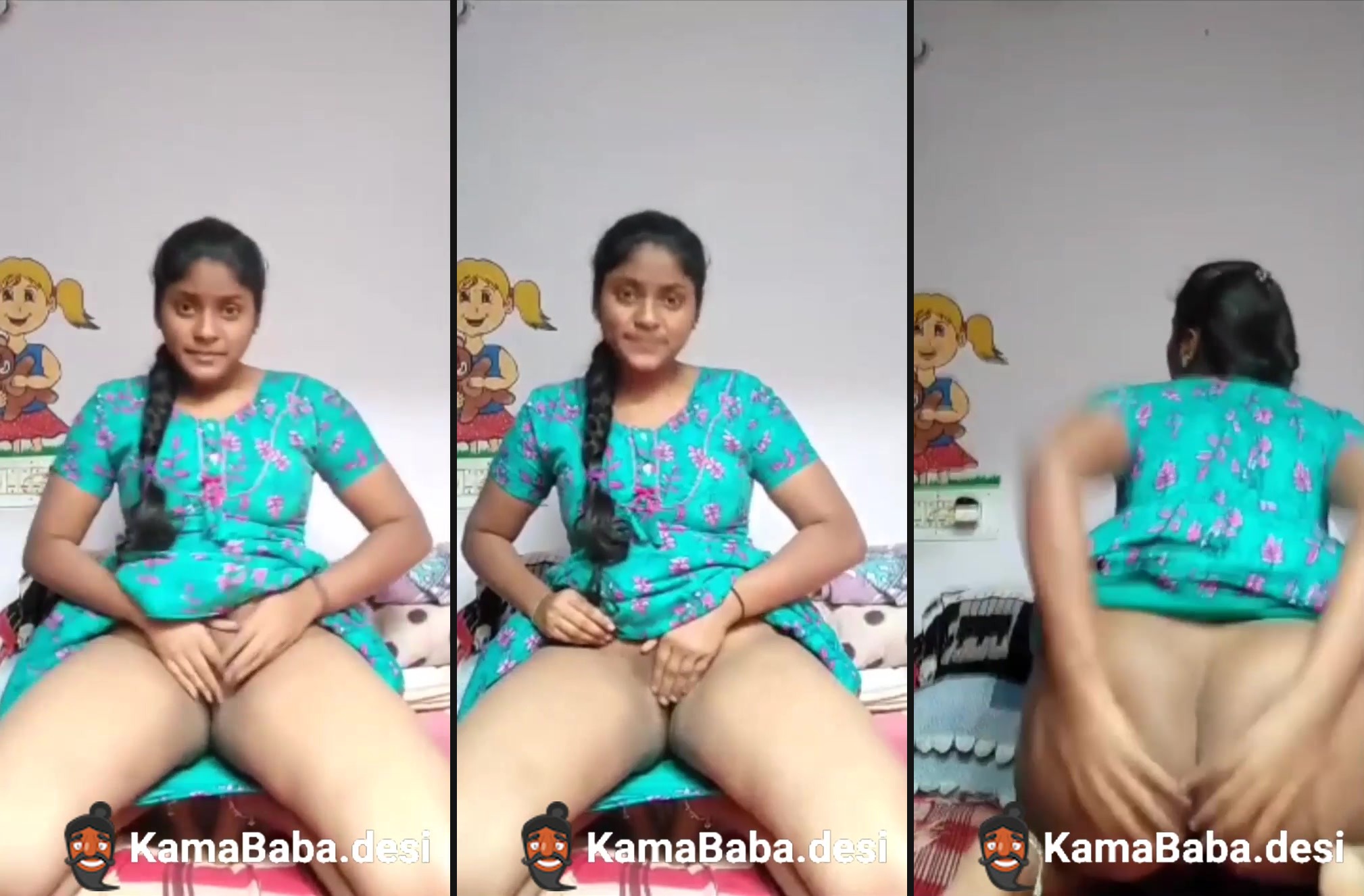 Desi Tamil girl strips and exposes her hairy pussy and ass - Full HD Video