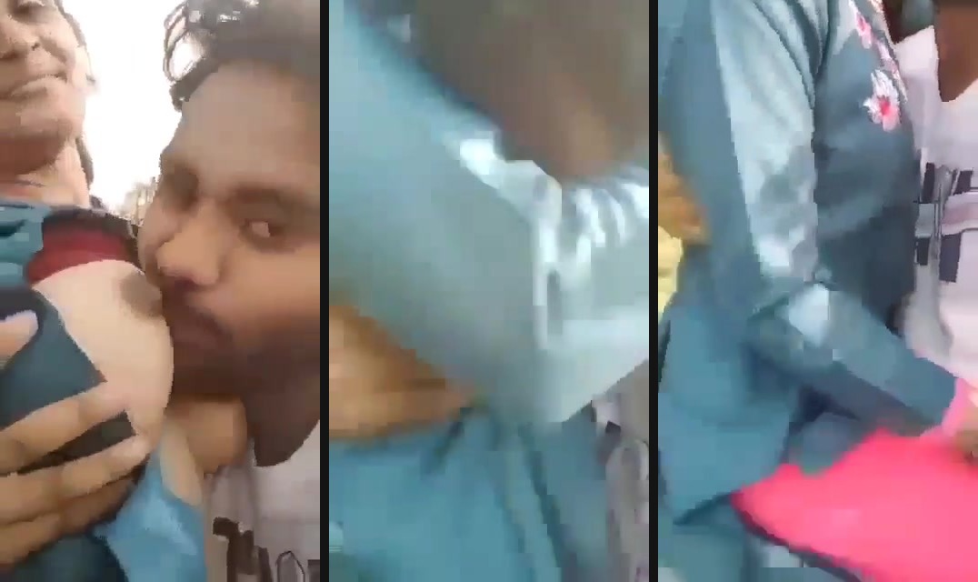 Desi guy sucks his GF's boobs and enjoys outdoor sex