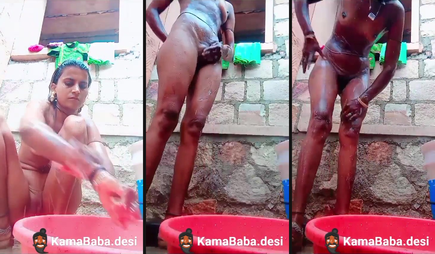 Desi nude Banjara lady records her MMS taking a bath