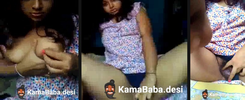 Desi nude girl presses her boobs and fingers her tight pussy