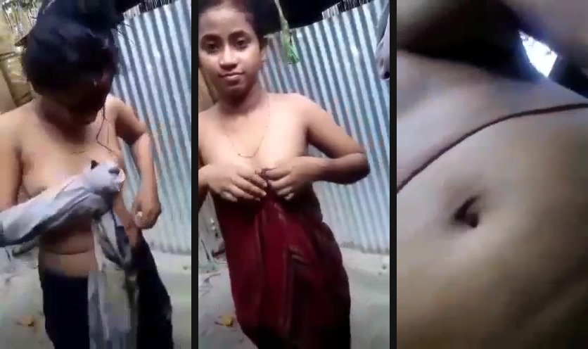 Gwalior Village girl sexy naked video | Sexy naked video of Gwalior village girl is in here. This hottie girl sets up the camera in the open bathroom and then takes off her salwar kameez. - Sri Lankan HD Video