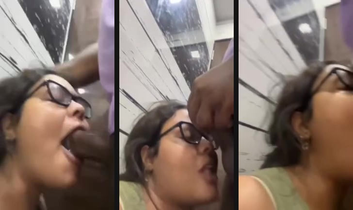 Horny guy fucks his GF's mouth and records her blowjob MMS
