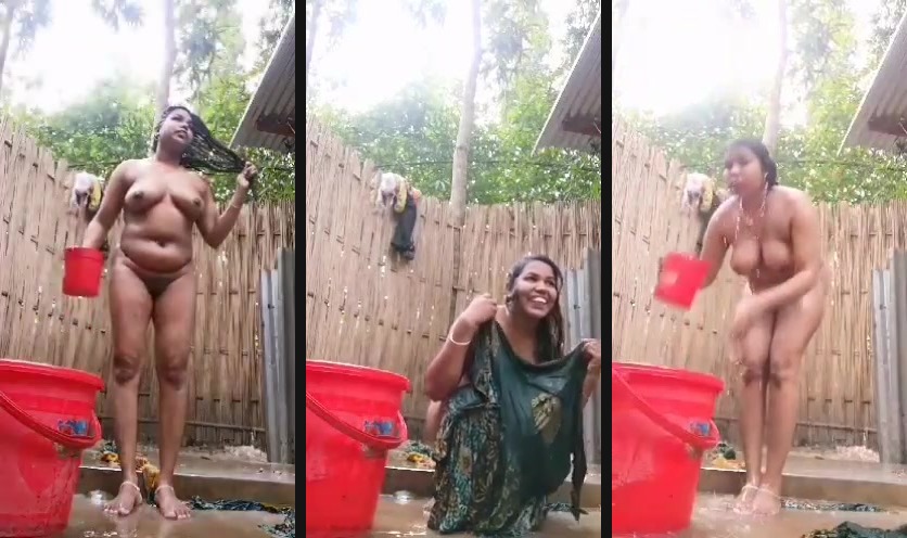 Hot Desi MMS of local village aunty bathing | New Hot Desi MMS of local village aunty bathing is leaked here. This chubby figured Indian dehati aunt sets up the mobile camera in her outdoor bathroom to capture her naked MMS.