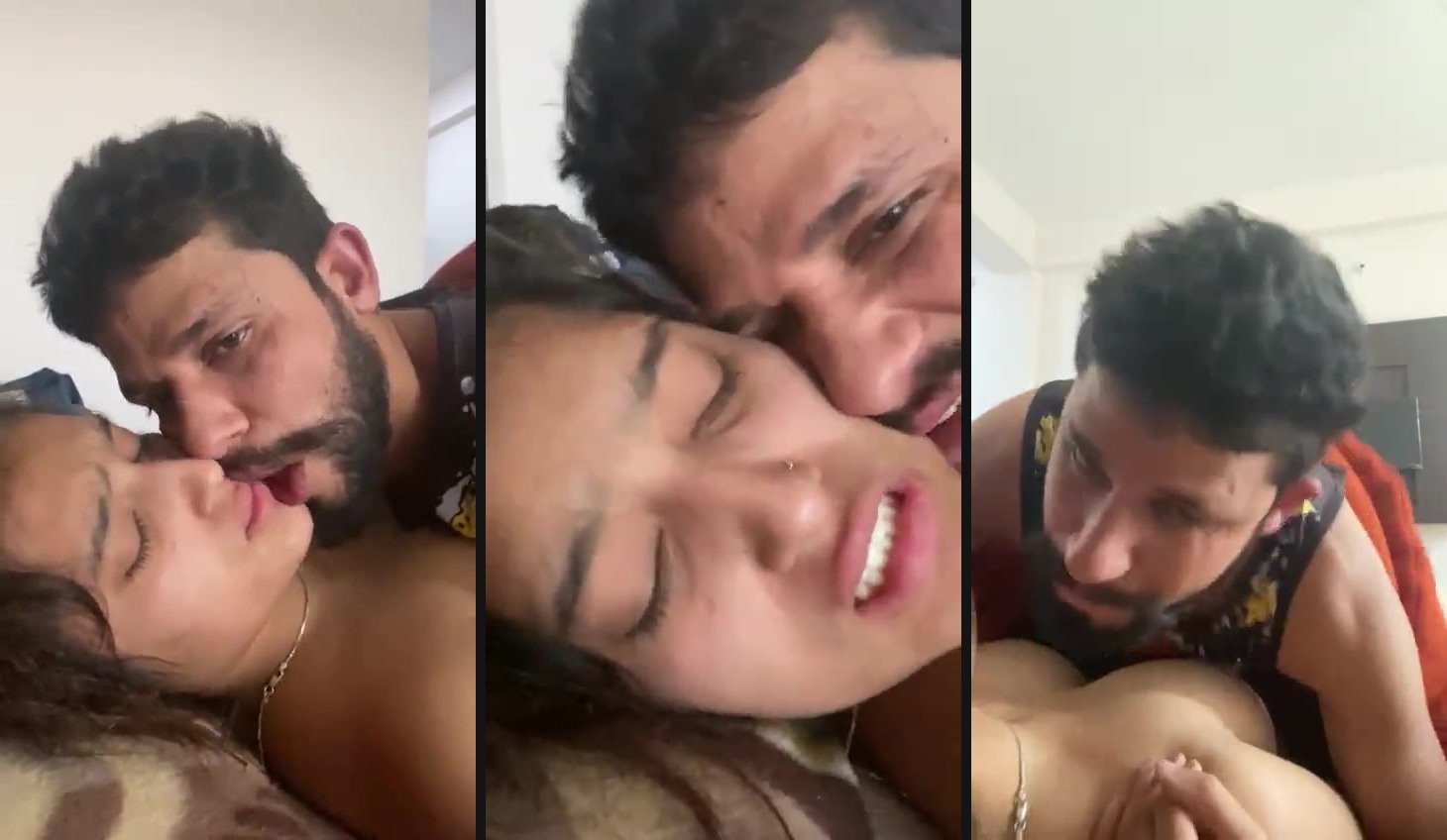 Indian lovers enjoying sex Mobile porn | Hot video of Indian lovers enjoying sex Mobile porn is here. This beautiful girl lies back in a cute smile as her BF fucks and films her during XXX.
