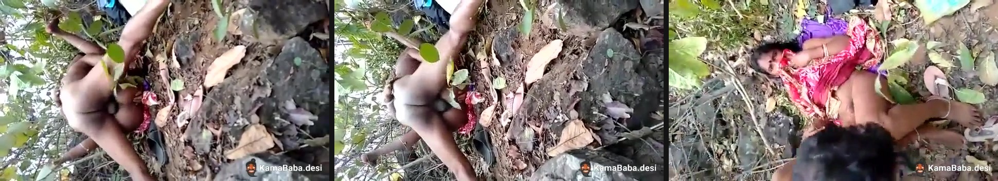 Indian outdoor sex of a desi couple fucking in the bush