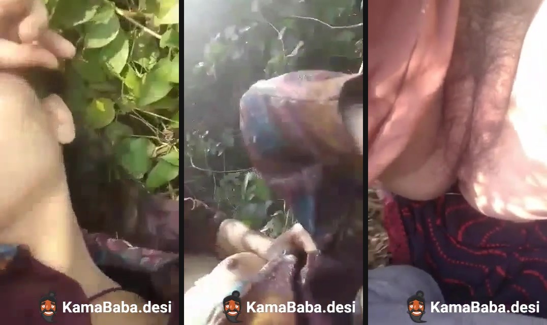 Indian outdoor sex of a guy fucking a hot girl in the bushes