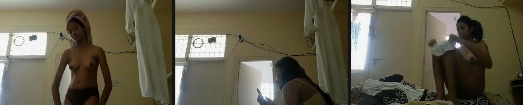 Indian teenage girl naked after shower video | Watch hidden cam video of Indian teenage girl naked after a shower. Her roommate placed her mobile camera on to get the naked video of this beautiful college girl captured.