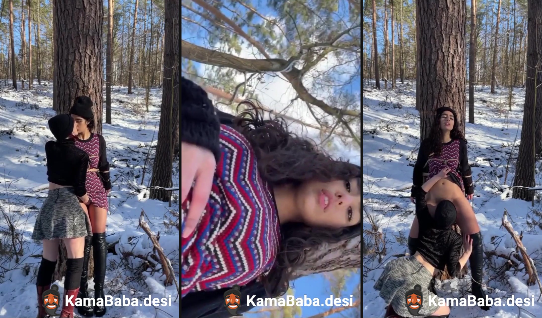 NRI girls enjoy lesbian sex in the snow