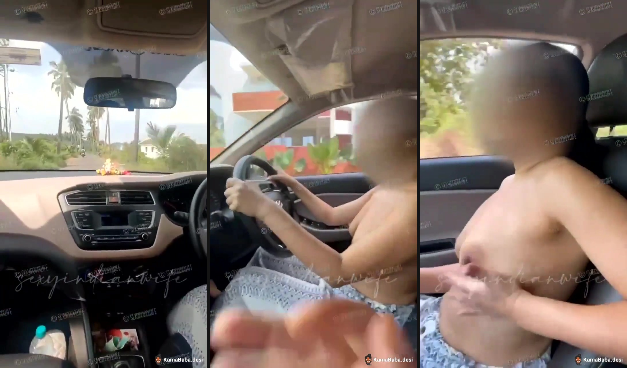 Local sex video of a naked wife driving a car in public
