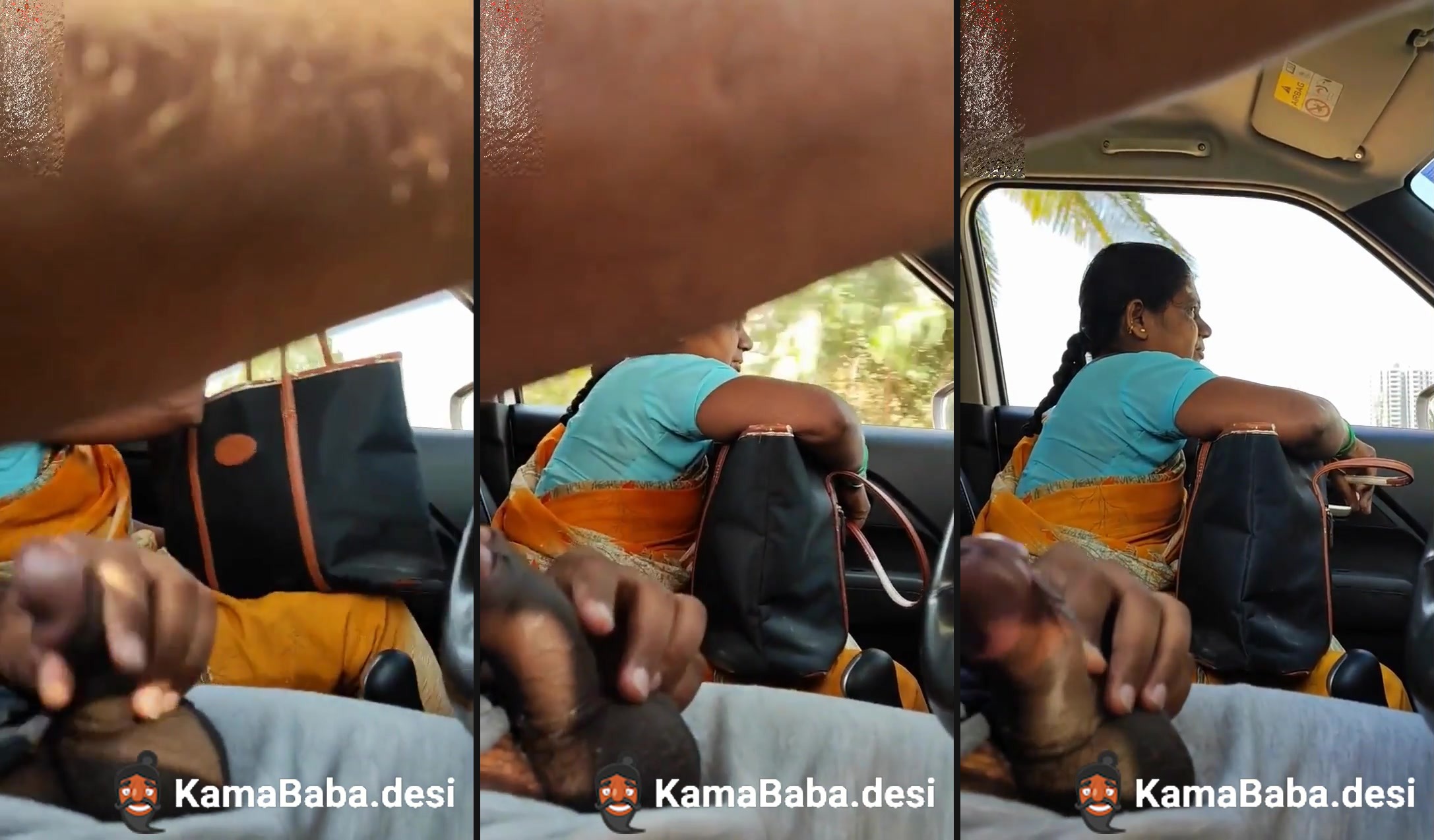 Man shows his dick to a milf in a moving van in Tamil porn
