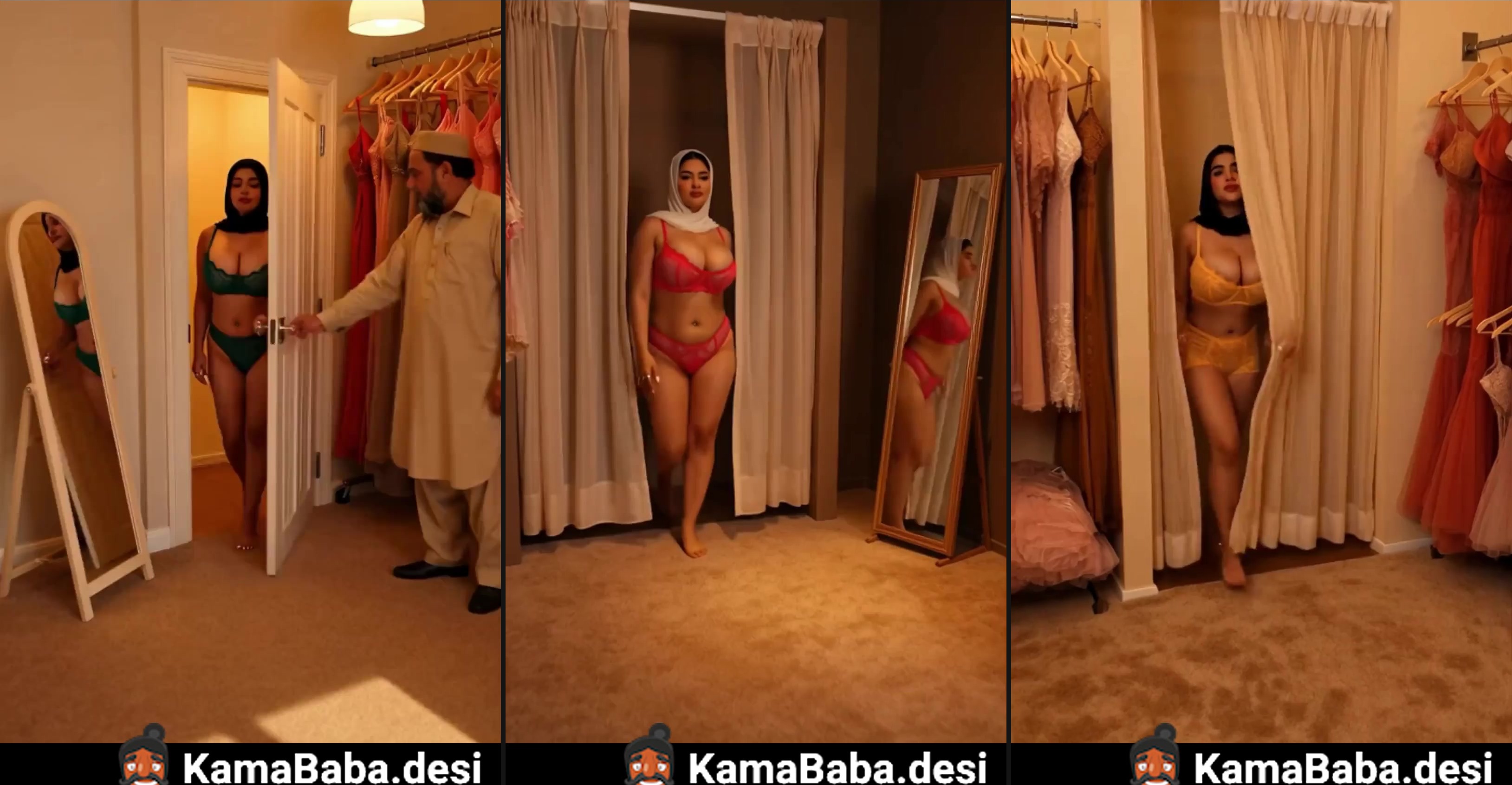 Muslim slut seduces her father with sexy lingerie in AI porn