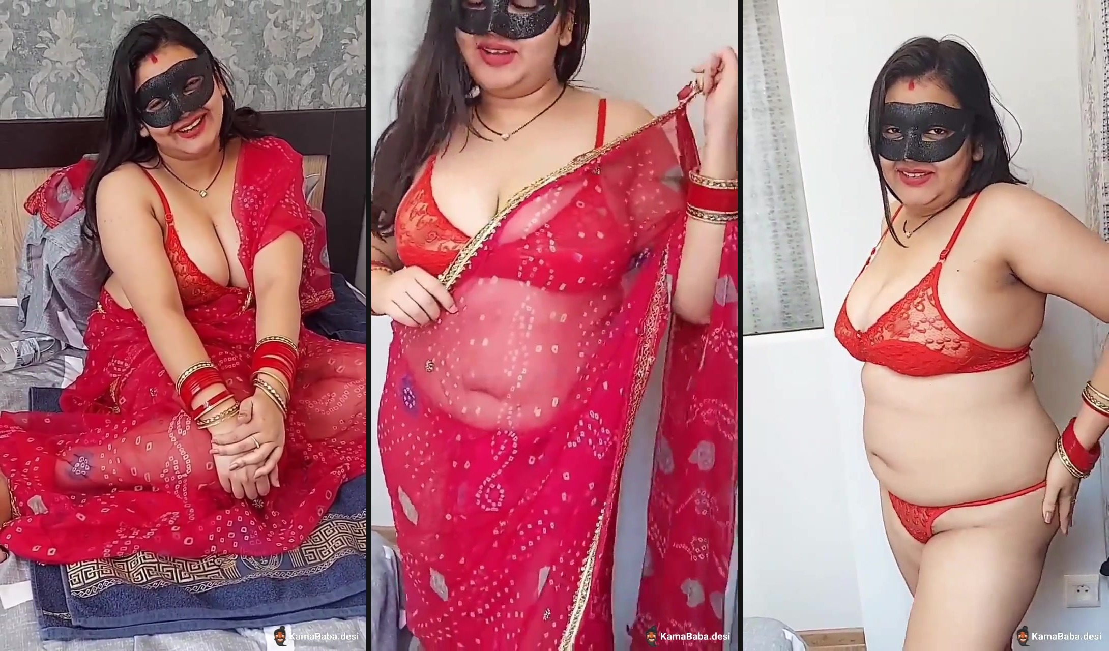 Nude Bhabhi strips her saree in front of her Devar