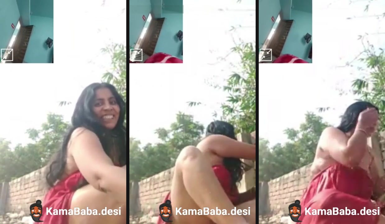 Nude desi Bhabhi bathing outdoors and enjoys video call sex - Sri Lankan HD Video