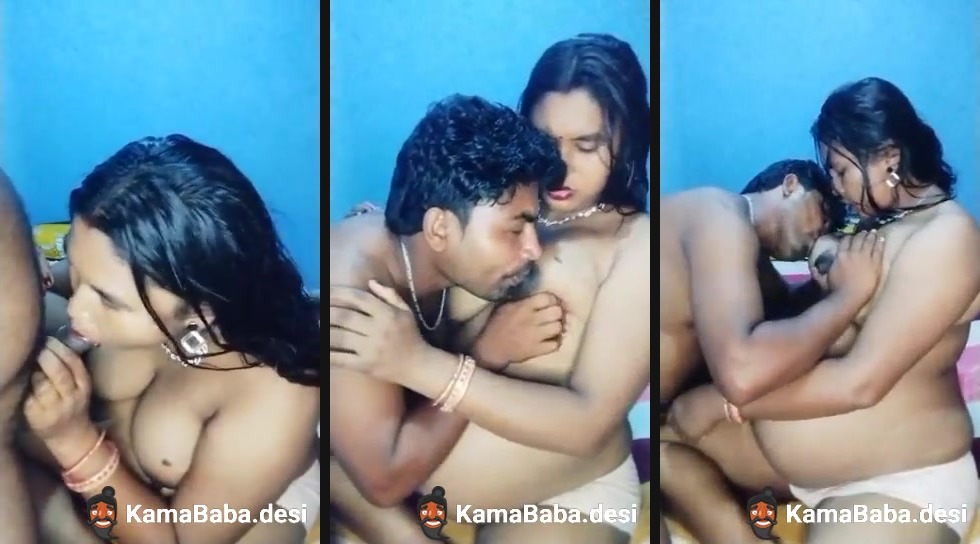 Nude pregnant wife gives a desi blowjob to her man
