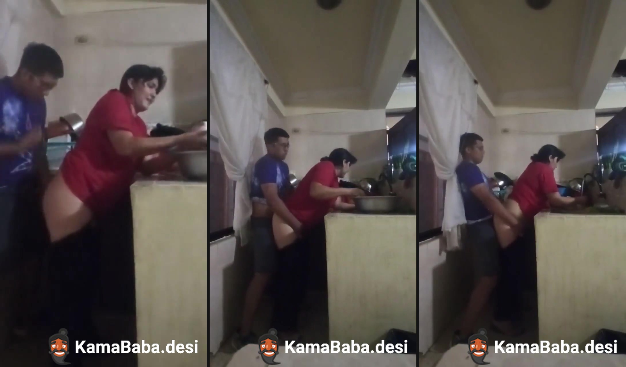 Pervert enjoys standing sex with his stepmom in kitchen - Sinhala Clip Online