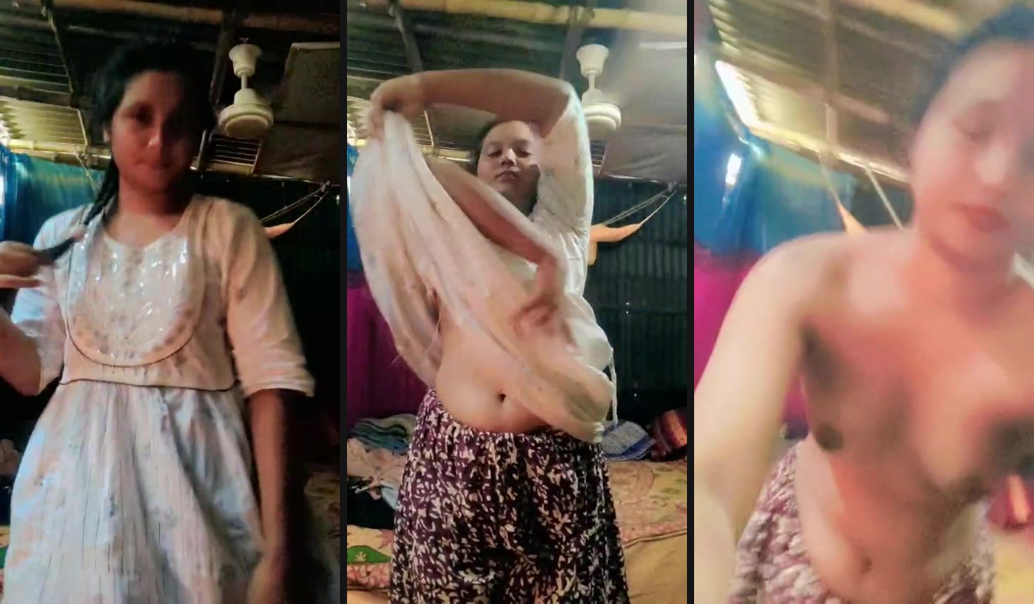 Poor desi girl strips naked to record her nude MMS - Watch Free