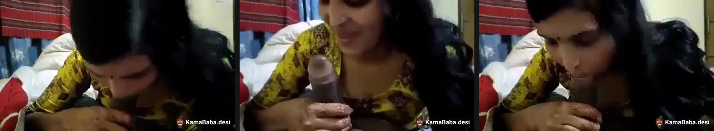 A sexy lady gives an Indian blowjob to her husband's friend