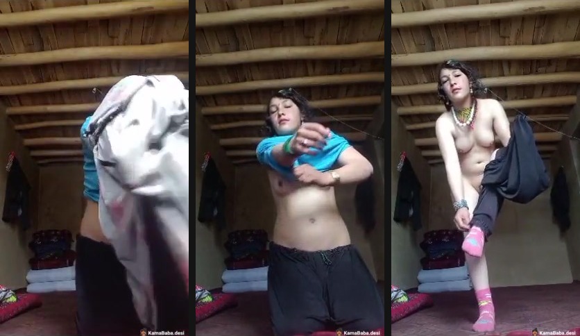 Sexy mountain lady strips in her Hindi bf MMS