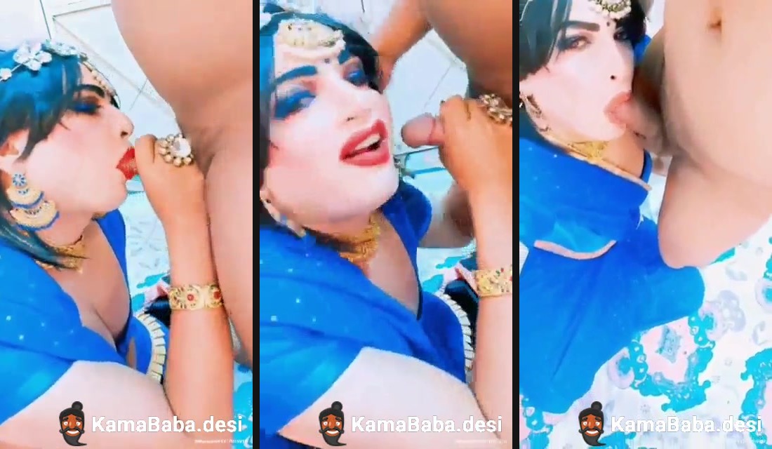 Shemale in saree sucks a dick in Indian gay porn | This Shemale in saree meets a horny guy. The guy talks dirty to the shemale and seduces her.