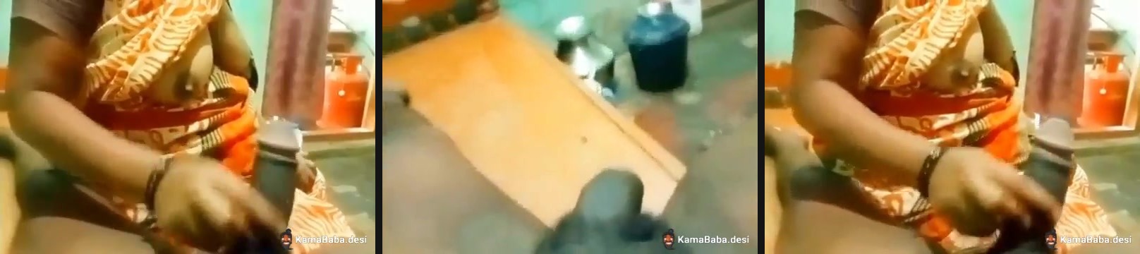 Stepmom shows boobs and gives handjob in Indian porn
