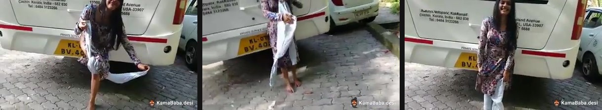 Tamil lady removes her salwar and panties outdoors