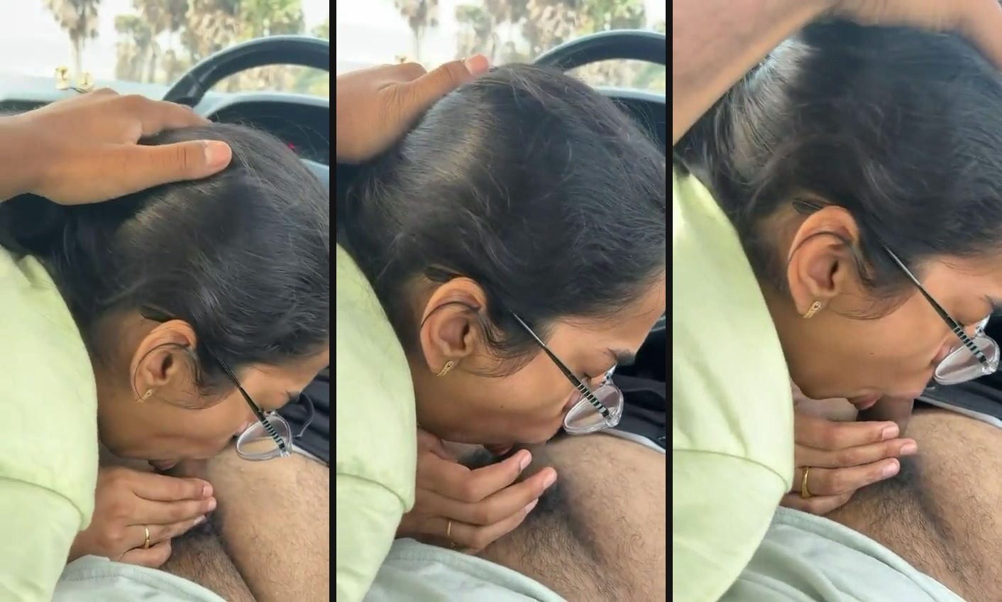 Telugu xxx MMS of a girl sucking her BF's dick in a car