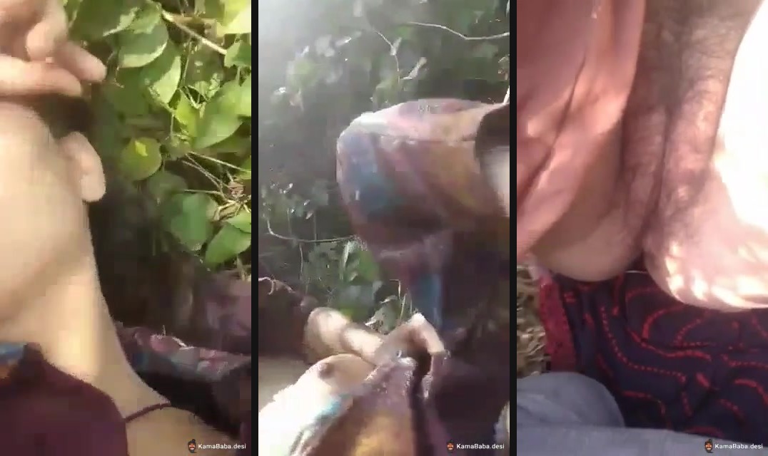 The poor guy bangs a hot desi lady outdoors in the blue film