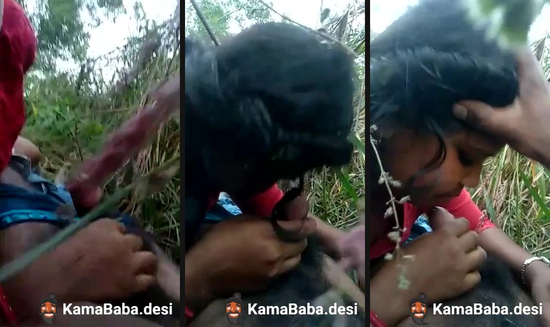 Village girl enjoys outdoor bangla sex by sucking a dick