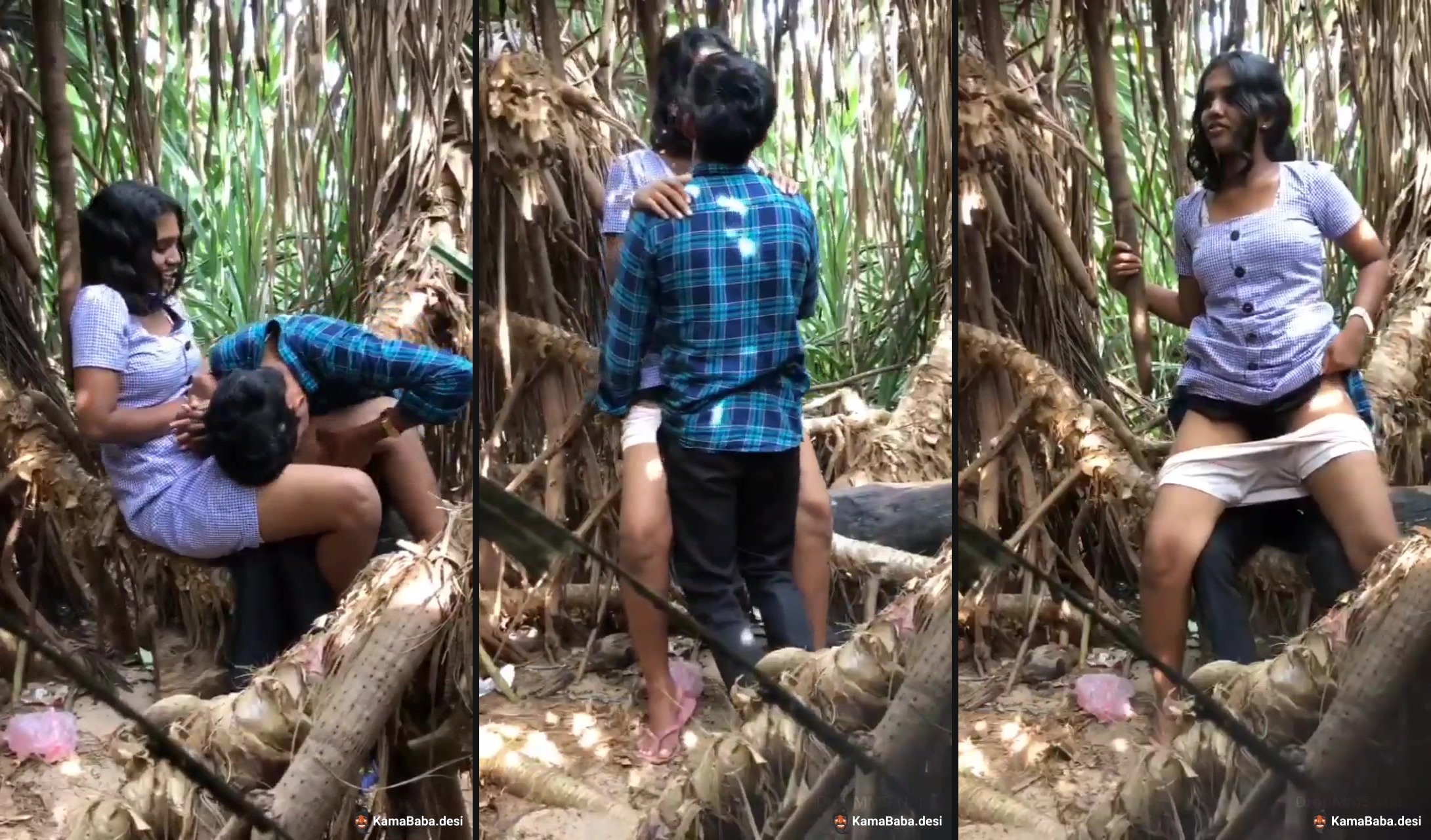 Young Tamil couple enjoys outdoor sex in the tree garden