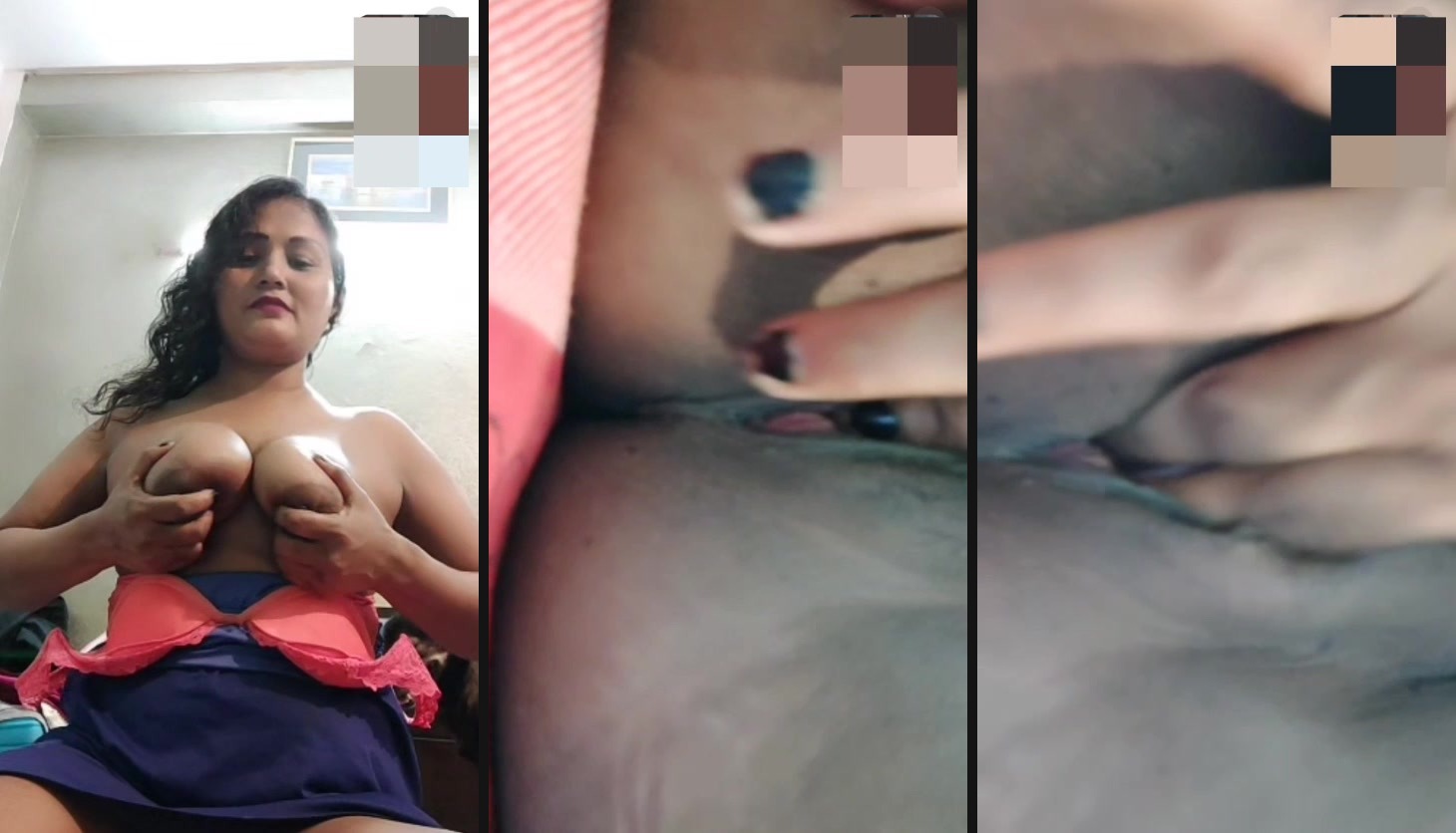 Young lady shows boobs and fingers her pussy in nude MMS - Watch Free