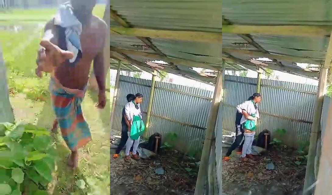 Bangla village virgin girl caught by locals while secretly fucking