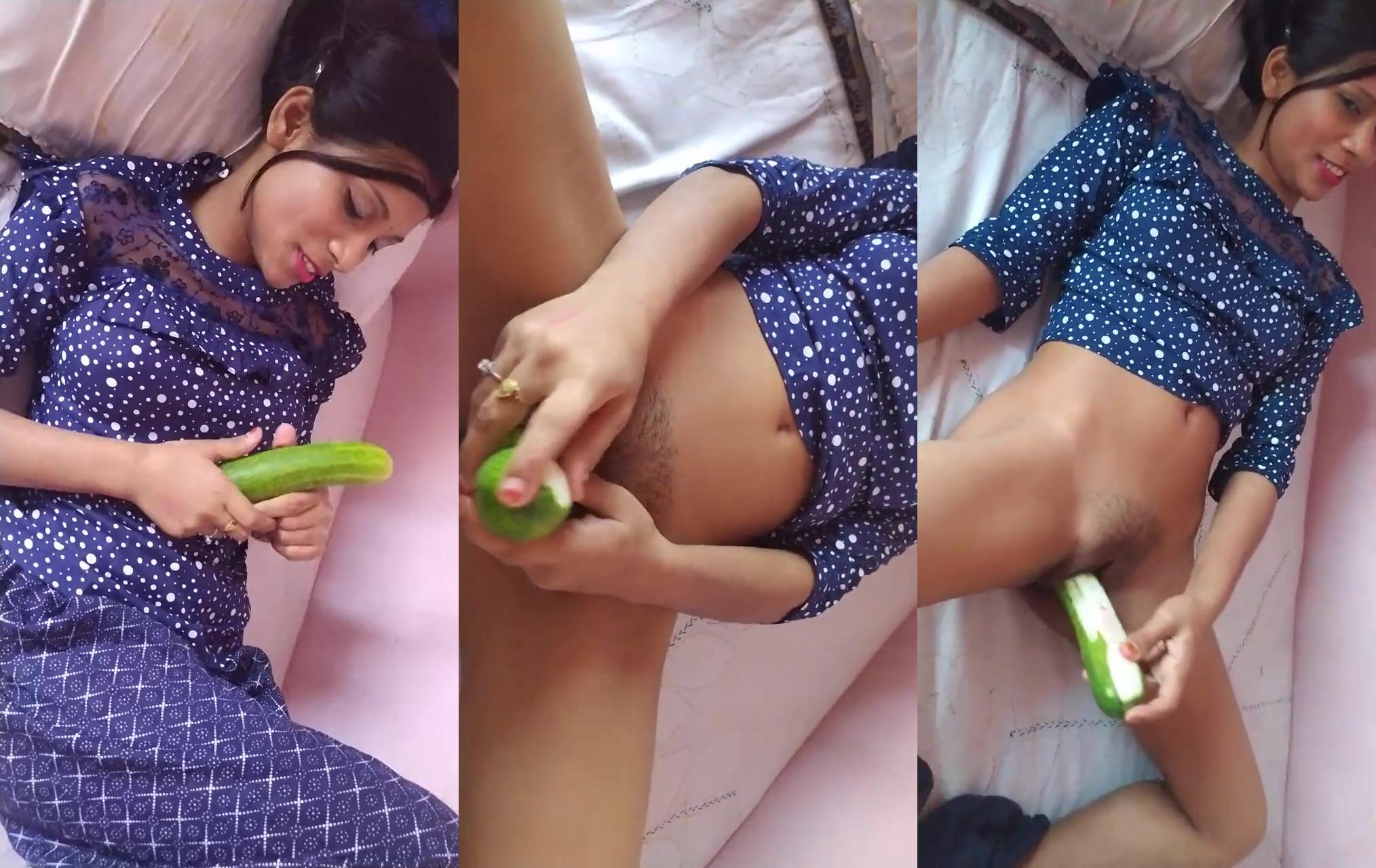 Beautiful Lucknow girl satisfying and fucking her pussy with cucumber - Watch Free