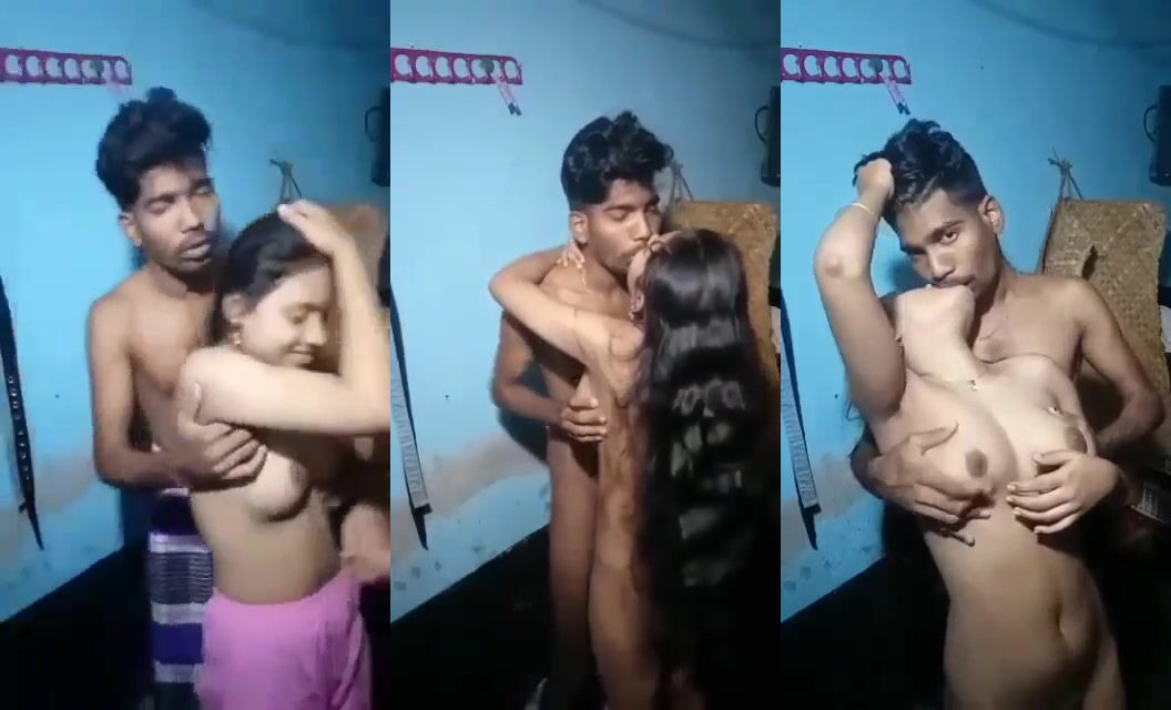 Bihari village boy kissing and pressing boobs of hot gf