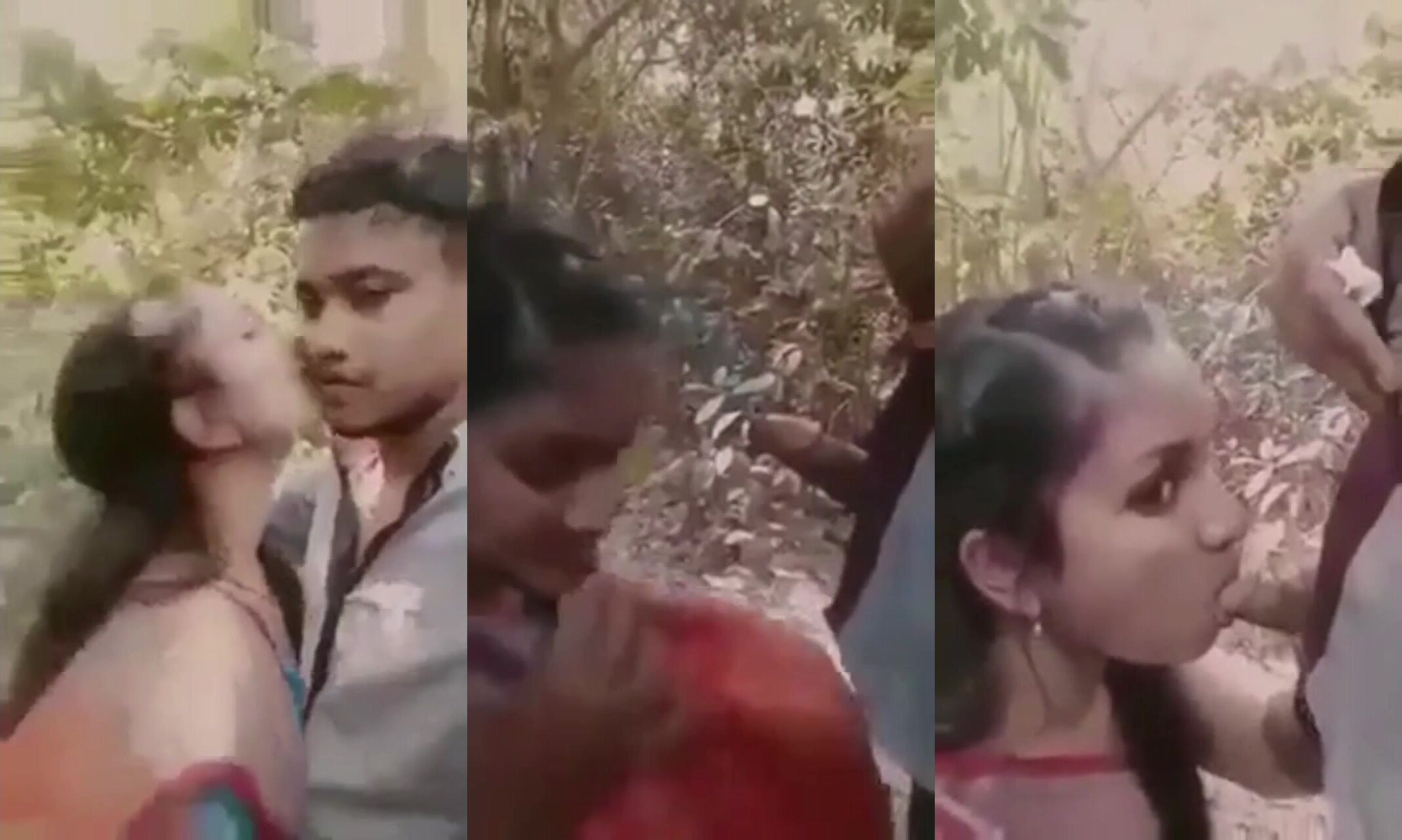College Girl In Saree Quick Sex With Lover In Jungle
