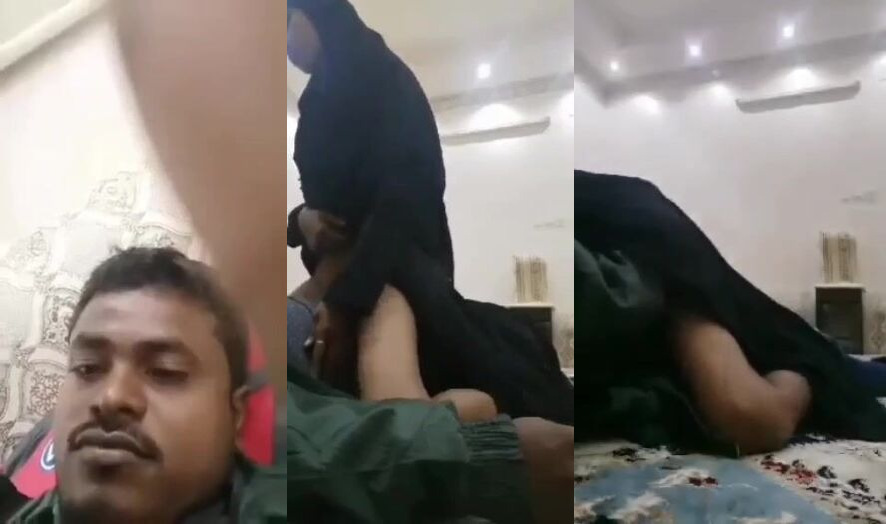 Cute Hijabi Muslim girl riding sensually on lover's dick
