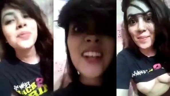 Cute muslim girl exposed juicy big boobs in TikTok video