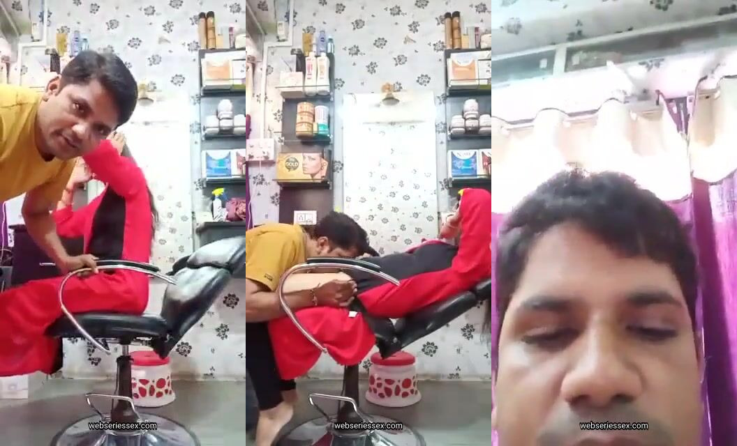 Desi horny barber closed salon and sucking pussy of lover bhabhi - HD Video