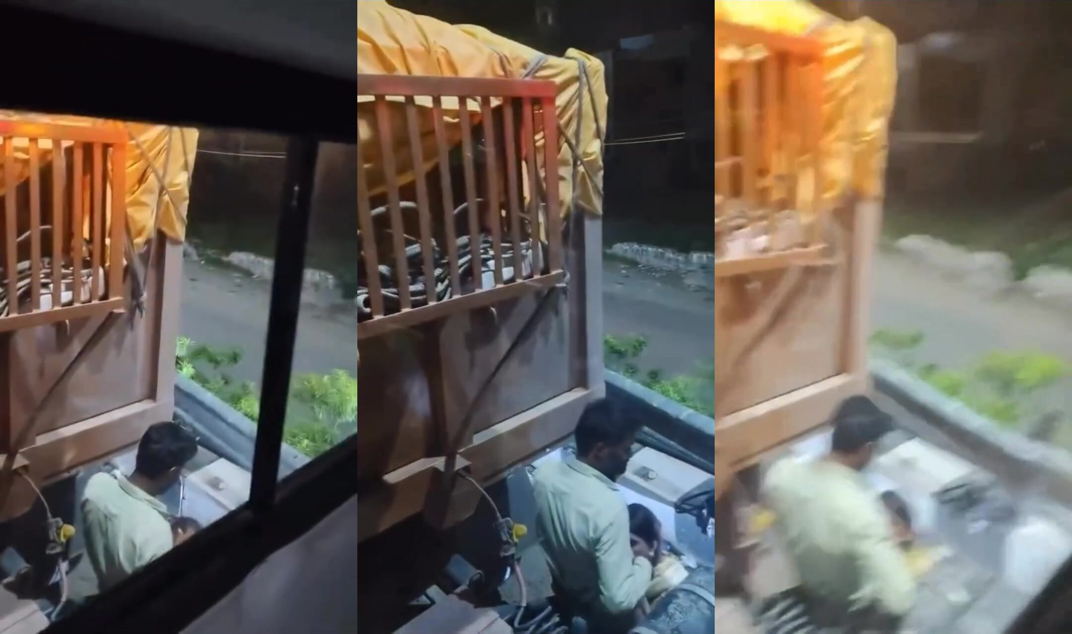 Desi Shemale giving blowjob to truck driver openly on highway