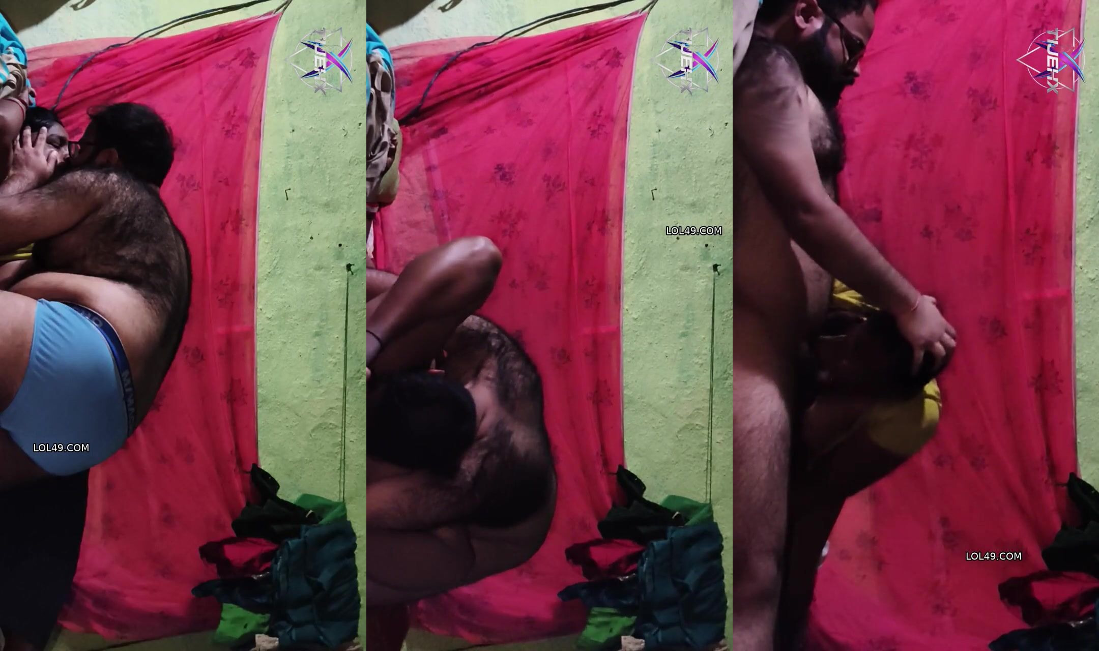 Hairy chubby guy secretly enjoying friend's mom's boobs and pussy and fucking