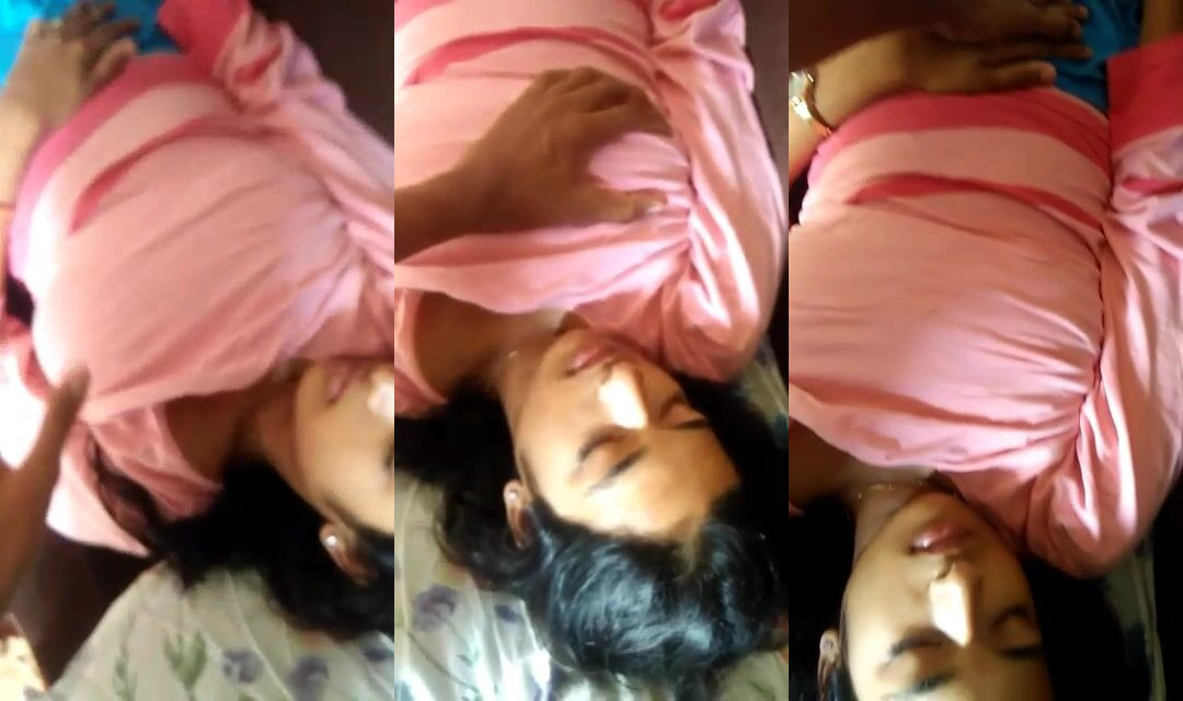 Horny boyfriend pressing boobs of sleepy girlfriend xxx video mms