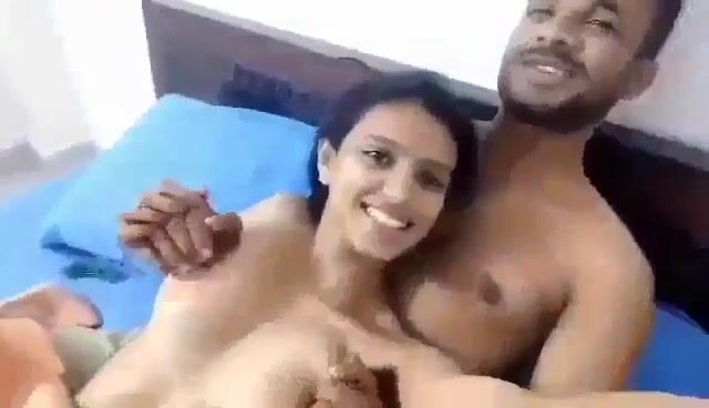Indian college couple hot boobs squeezing and arousing before fuck