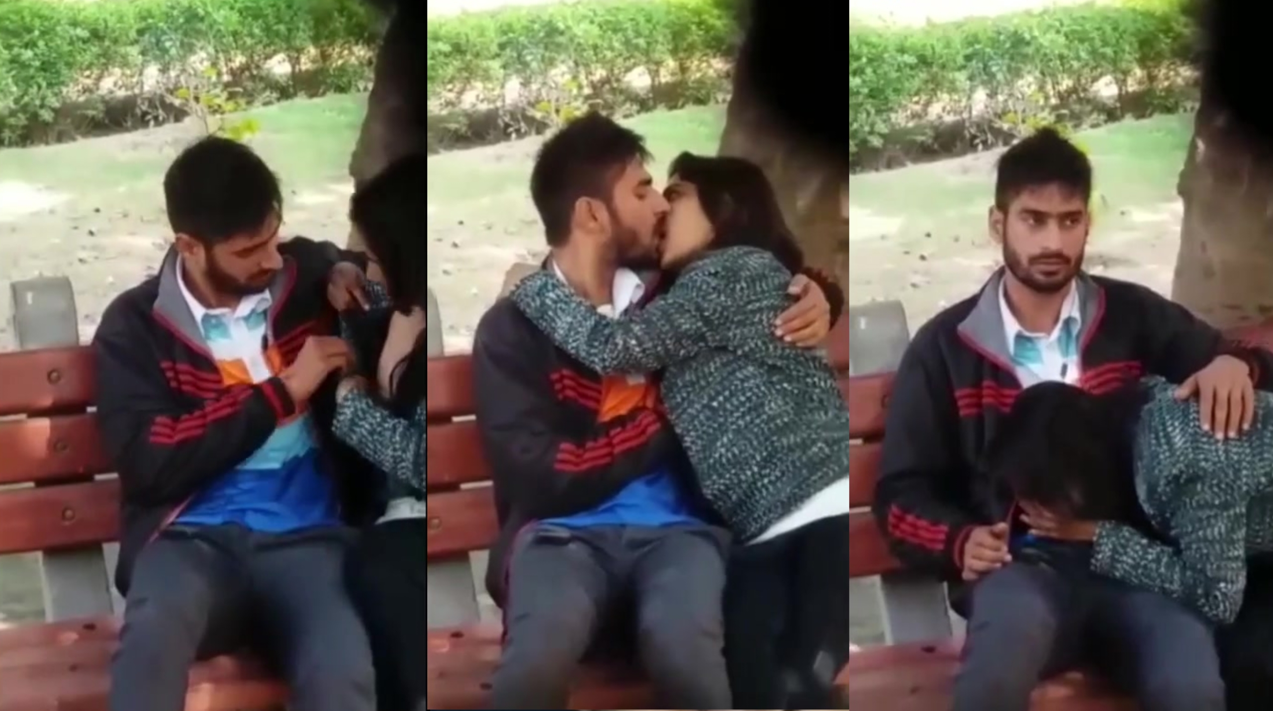 Indian Couple Secret Boobs Pressing & Blowjob In Public Park
