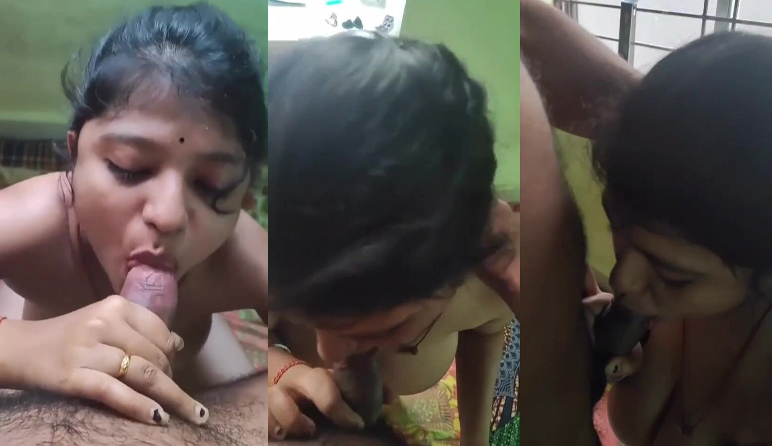 Innocent busty wife sucking sensually hubby's cock