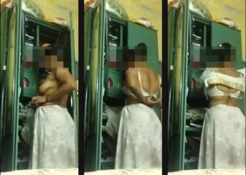 Full nude dressing solo video of Tamil mami | Full nude dressing solo video of Tamil mami shared online. After setting up the camera in the room this long haired Tamil mami does a normal careless stripping session that looks quite natural and sexy.