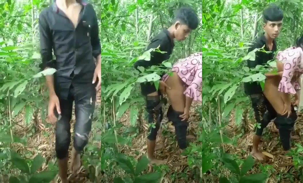 Naked Bangladeshi girl in jungle get fucked in group
